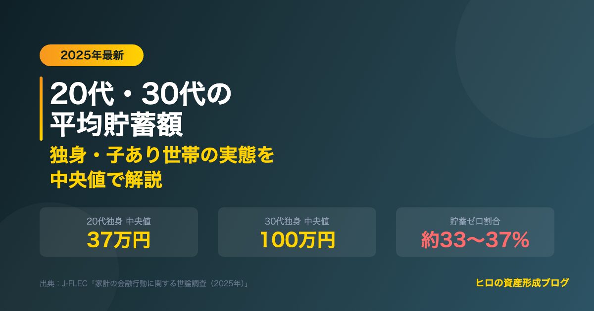 20代30代の平均貯蓄額2025年最新データ